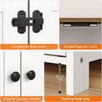 HOOBRO Litter Box Enclosure, Cat Litter Box Furniture with Removable Divider, Hidden Litter Box Furniture, Wooden Cat House, End Side Table, 31" L x 17.5" W x 19.7" H, White and Walnut WH03MW01G2