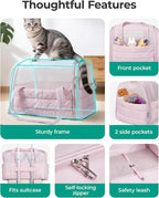 BAGSMART Cat Carrier: Soft-Sided Pet Carrier for Small Medium Cats Dogs Puppy Quilted Collapsible Puffy Travel Bag Up to 20 Lbs Brown