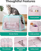 BAGSMART Cat Carrier: Soft-Sided Pet Carrier for Small Medium Cats Dogs Puppy Quilted Collapsible Puffy Travel Bag Up to 20 Lbs Baby Blue