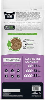 World's Best Cat Litter, Lavender Scented, Long-Lasting Odor Control, 32 lb