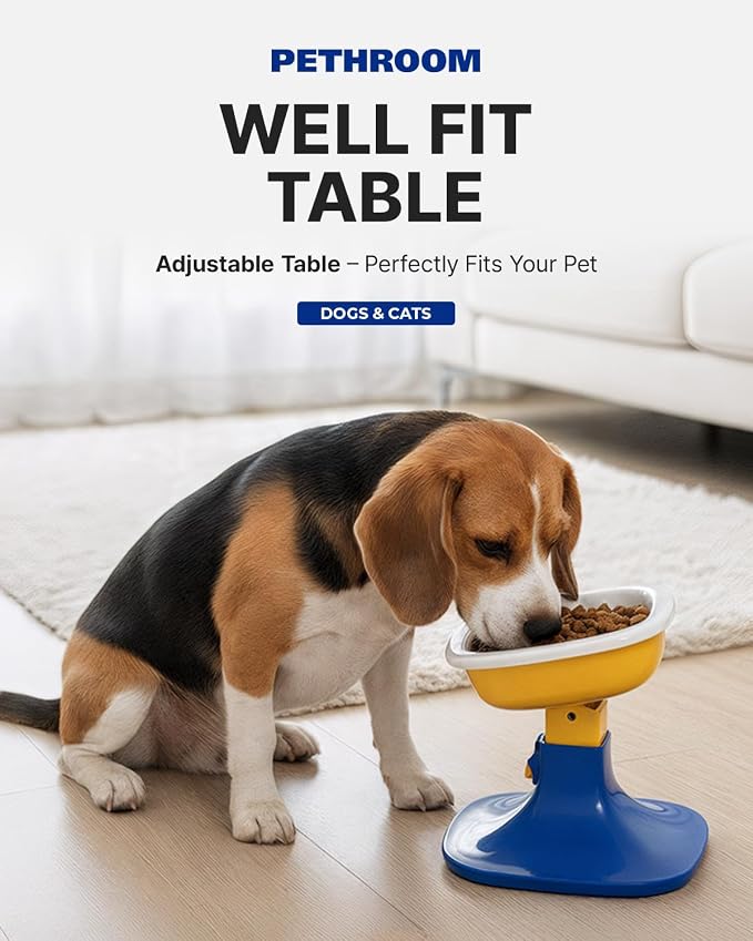 Well Fit Elevated Dog Bowl Stand, Beige