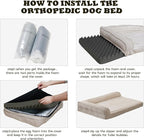 WINDRACING Orthopedic Dog Beds for Large Dogs, Waterproof Egg Foam Dog Sofa Bed with L Bolster Sides, Washable XLarge Pet Bed with Removable Cover & Non-Slip Bottom, 40 x 28 inch, Beige