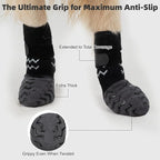 Dog Socks Shoes for Hot Pavement to Prevent Licking Paws, Summer Anti Slip Pet Booties with Grip Traction Control for Hardwood Floors, Grippy Boots & Paw Protectors for Small Medium Large Senior Dogs