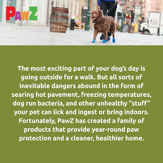 PawZ Rubber Dog Boots for Medium Paws - All-Weather Waterproof Dog Shoes, Anti-Slip Traction for Rain, Snow, Mud & Hot Pavement - Pull-On Dog Booties, Olive Green - Medium (2.5" - 3") - Pack of 24