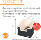 K&H Pet Products Bucket Booster Washable Medium and Small Dog Car Seat with Dog Seat Belt for Car, Sturdy Booster Seats, 2 Safety Leashes