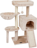 Cute Cat Tree Kitten Cat Tower Condo Furniture Scratching Posts Hammock B | FISH&NAP For Indoor with Jump Platform Activity Center Beige