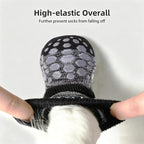 PUPTECK Anti-Slip Dog Socks with Double Sides for Small Medium Large Dogs Hardwood Floors Prevents Licking, Dog Shoes for Hot Pavement Traction Control Paw Protector for Senior Dogs, Striped Black XL