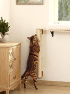 FUKUMARU Cat Wall Scratcher, 28" Kitten Scratching Post | Natural Sisal Pole, Wall Mounted Climbing Tree for Indoor Cats