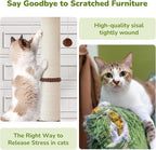 Woochpet 34" Tall Cat Scratching Posts,Heavy Duty and Thicker Cat Scratcher | Protect Furniture,Modern Boho Cat Post,For Indoor Cats,Interactive Cat Toys