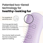 Pet Teezer Puppy Essential Dog Brush, Extra Soft Teeth, Wet or Dry, Purple | Dog grooming tool with ultra-soft two-tier teeth to gently detangle & lift dirt; for puppies, sensitive skin, wet or dry fur