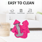 Dog Raincoat rain Jacket Raincoat Dogs Waterproof Small Medium Breeds Zip Closure Storage Pocket Harness Hole Pink S