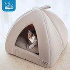 Best Pet Supplies Cat Bed for Indoor Cat, Domed Tent House with Removable Pillow, Covered Cat Cave for Small Dog, Puppies and All Breeds of Cats - Corduroy Beige, 16 x 16 x H:14"