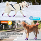BEAUTYZOO 6PCS Dog Socks to Prevent Licking Paws, Anti Slip Dog Shoes for Hot Pavement Hardwood Floors, Traction Control Toe Grips Boots & Paw Protector for Small Medium Large Senior Dogs, Purple S