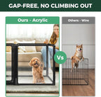 FXW AuraSpace Pro Clear Acrylic Indoor Dog Playpen, 24" H, 12 Panels | Open View, No Climbing Bars, Heavy-duty Metal, DIY Layouts, Easy Access, For Puppies & Small Dogs, Patented