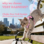 rabbitgoo Cat Harness and Leash Set, Escape Proof Vest, Pink | Soft Breathable Mesh, Easy Adjustable Fit, Snap Buckles, Sturdy Clip, Reflective Strips, for Small & Average Cats Walks, Xs