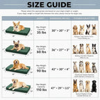 WNPETHOME Outdoor Dog Bed Waterproof, Large Outdoor Dog Bed for Large Sized Dog, Outdoor Indoor Dog Bed with Removable Washable Cover, Egg Crate Foam Dog Crate Mat, Durable Waterproof Dog Bed, Green