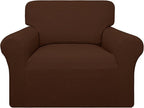 Easy-Going 100% Waterproof Chair Couch Cover, Stretch Jacquard Sofa Cover | Dual Waterproof Sofa Slipcover, Leakproof Furniture Protector for Kids, Pets, Dog and Cat (Loveseat, Coffee)