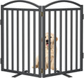 Malier Metal Freestanding Dog Gates, Outdoor Indoor Dog Fences, Extra Wide Foldable Puppy Gate for Stairs, Hallways, Yard