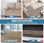 H.VERSAILTEX Plush Chenille Couch Cover for 3 Cushion Couch Anti Slip Washable Sofa Slipcovers Soft and Durable Furniture Protector for Dogs Cats Kids (27.5" x 59", Taupe)