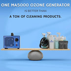 Airthereal MA5000 Ozone Generator, High Capacity, 2000 Sq Ft, Black | Ozone Air Ionizer for Rooms, Smoke, Cars, Pets, O3 deodorizer