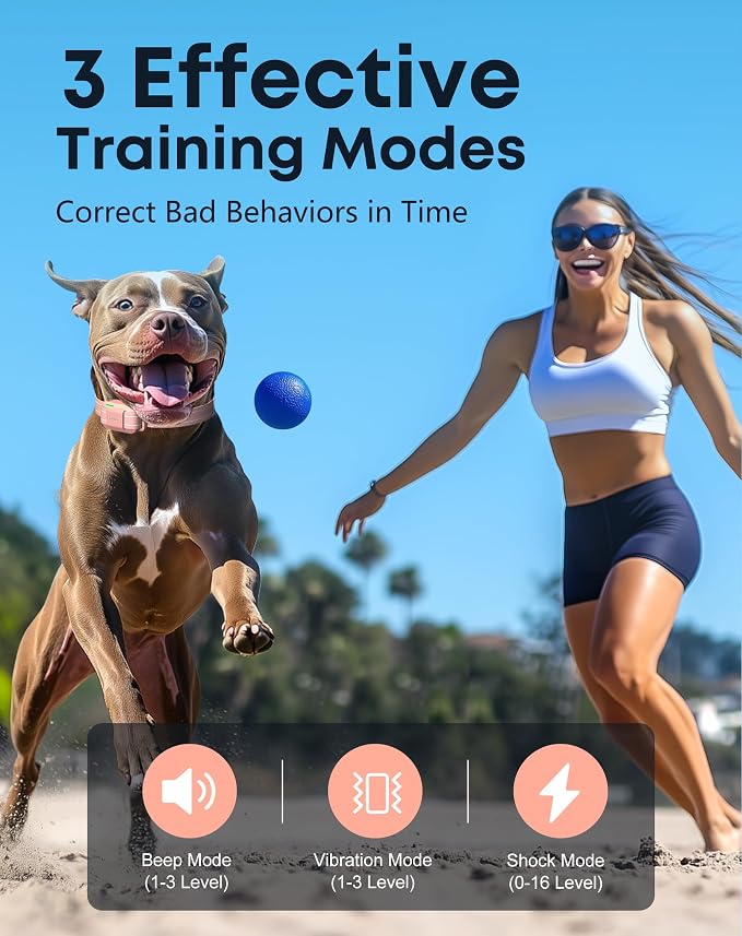 Dog Shock Collar - 4200FT Dog Training Collar with Remote for 5-120lbs Small Medium Large Dogs, IPX8 Waterproof E Collar with 4 Training Modes, Security Lock, Rechargeable Shock Collar Pink