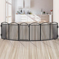 Malier Metal Freestanding Dog Gates, Outdoor Indoor Dog Fences, Extra Wide Foldable Puppy Gate for Stairs, Hallways, Yard