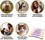 Glaciart One Swabs Cat Toys with Catnip - 6 Pk | Durable for Chew, Cute Cat Toys Interactive Kitty for Boredom, Exercise, & Play | Filled w/Organic Catnip for Anxiety & as Digestive Aid | Gift Idea