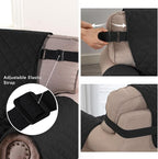 H.VERSAILTEX Reversible Quilted Loveseat Cover Water Resistant Loveseat Slipcover Washable Couch Cover with Non Slip Elastic Strap Furniture Protector for Kids(Oversized Loveseat, Black/Grey)