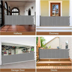 Miumoon 100 inch Reinforced Retractable Baby Gates 42 inch Tall | Retractable Dog Gate with No Crawl Through Reinforced Strip, 8 FT Extra Long Baby Gate, Retractable Gate for Indoor/Outdoor