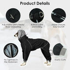 Lelepet Waterproof Dog Raincoat, Hooded Dog Rain Jacket for Large Dogs | Adjustable Full-Body Dog Rain Coat, Built-in Collar and D-ring, Snowproof & Windproof Rain Jacket, Reflective Stripe