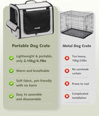 Dog Car Carrier Light Weight 19.7×16.9×14.8in, Foldable Dog Carrier, Gray | Easy to Assemble, Portable and Breathable Pet Carrier, Suitable for Indoor and Outdoor Use, Dog Travel Crate with Curtain
