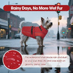 QBLEEV Warm Dog Jacket - Reflective, Adjustable Winter Coat with Turtleneck for Cold Weather, Waterproof Fleece Snowsuit for Small, Medium, Large Dogs
