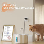 74oz Cat Water Fountain Stainless Steel for Drinking(6 Filters 3 Sponges) | 2.2L Pet Water Fountain for Cats Inside, Automatic Cat Water Dispenser Bowl, with Faucet Water Level Window, Ultra Quiet Pump
