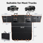 FURTIME XL Back Seat Extender for Dogs, Hard Bottom Dog Car Seat Cover for Truck Back Seat, Upgraded PU Leather Waterproof Anti-Scratch, Large Space Back Seat Cover for Full Size Truck SUV