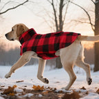 ASENKU Reversible Dog Winter Coat, Dog Jacket for Small Medium Large Dogs | Windproof Plaid Fleece Lining for Cold Weather, Water-resistant Outer Shell, Puppy Puffer Vest with Leash Hole, Red S