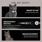 Smart QR Code Cat Collar 2-Pack, Breakaway Reflective Collar with Permanent Online Profile, Adjustable 7.5-12.5 Inch Safety Collar for Cats (Orang & Blue)