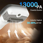 Dog Grooming Vacuum, 13000Pa & 2L Dust Cup & <55dB, 5-in-1 Self-Cleaning Pet Hair Vacuum with Spray Brush for Shedding, Quiet Deshedding Kit for Dogs Cats