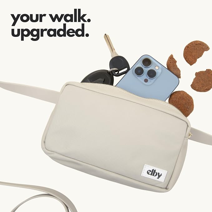 Hands Free Dog Leash with Treat Pouch - Waterproof Cross Body and Waist Leash for Dog Walking and Training with Poop Bag Holder - Cute Walking Accessories
