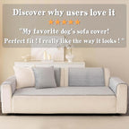 Velvet Washable Dog Couch Cover, Non-Slip Waterproof Pet Sofa Protector for 2-3-Cushion Sectional, L-Shaped Sofa & Loveseat, Machine Washable(1PC/27.6"x70.9",Light Grey)