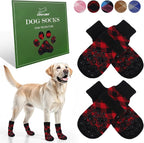 EXPAWLORER Dog Socks to Prevent Licking Paws, Dog Shoes for Hot Pavement, Anti Slip Dog Booties for Hardwood Floors, Dog Boots & Paw Protectors for Small Medium Large Senior Dogs, Red Black S