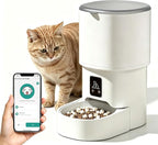 Automatic cat feeder,4L timed pet food dispenser with 2.4G WiFi,Detachable | Dual power timed dry goods dispenser, suitable for cats and dogs, suitable for outdoor use, mobile phone controllable