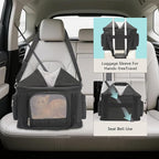 Expandable Pet Dog Cat Carrier, Top Opening Pet Bag for Small Medium Dogs Cats, Collapsible Ventilated Car Travel Comfort Soft-Sided Puppy Carriers Up to 15lbs (Black, 16.2"x11.4"x13"(LxWxH))