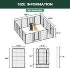 FXW Rollick Dog Playpen, Indoor, Yard & RV Camping, 40" H, 16 Panels | Easy setup, Heavy-duty, DIY layouts, for Medium & Large Dogs, Patented