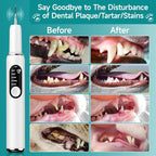 Dog Teeth Cleaning Kit Dog Plaque and Tartar Remover with LED Light 5 Adjustable Modes Electric Toothbrush Pet Teeth Cleaner for Dogs and Cats (Off-White)