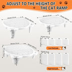 Litter Box Step Adjustable Cat Step with Filter Function, White | Elevated Double Layer Litter Box Ramp for Kitten & Old Cats, Easy Cleaning Litter Box Step Stool for Automatic Cat Litter Box
