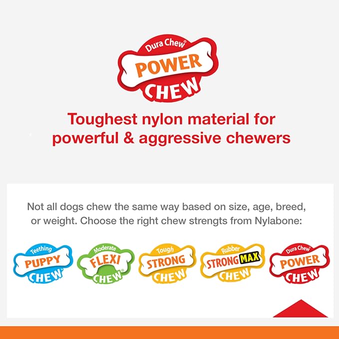 Nylabone Power Chew Comfort Hold X Bone Dog Chew Toy, Beef Flavor, Small | Small breeds, durable dog toys for dogs up to 25 lbs, teeth-cleaning textures, discourages destructive chewing, long lasting