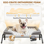 Lekereise Outdoor Elevated Dog Beds for Small Dogs, Portable Indoor & Outdoor Cooling Raised Cot Pet Hammock Bed with Skid-Resistant Feet, Frame with Breathable Mesh