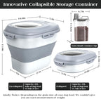 TIOVERY Dog Food Storage Container, Airtight Collapsible 13lb to 30lb Pet Food Container with Flip Top, Rolling Wheel, Scoop and 3L small container for Dog Cat Food and Dry Food of Rice, Flour