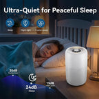 2 Pack YARIKI Air Purifiers for Bedroom with H13 True HEPA Filter,360° Air Intake,Essential Oil Diffuser,Night Light, 24dB Quiet Compact Air Purifier,P60