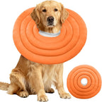 IDOMIK Dog Recovery Collar, Waterproof Soft Dog Cone After Surgery | Comfy Protective Elizabethan Collar Alternative for Dogs Cats, Adjustable Pet Neck Donut Cone Anti-Licking Wounds,Orange,3XL
